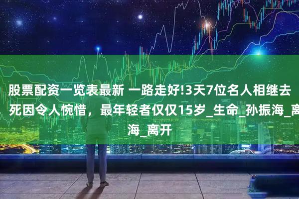 股票配资一览表最新 一路走好!3天7位名人相继去世，死因令人惋惜，最年轻者仅仅15岁_生命_孙振海_离开