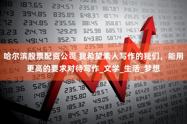 哈尔滨股票配资公司 我希望素人写作的我们，能用更高的要求对待写作_文学_生活_梦想